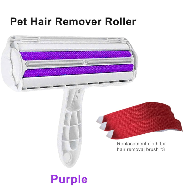 Pet Hair Roller Remover Lint Brush 2-Way Dog Cat Comb Tool Convenient Cleaning Dog Cat Fur Brush Base Home Furniture Sofa Clothe