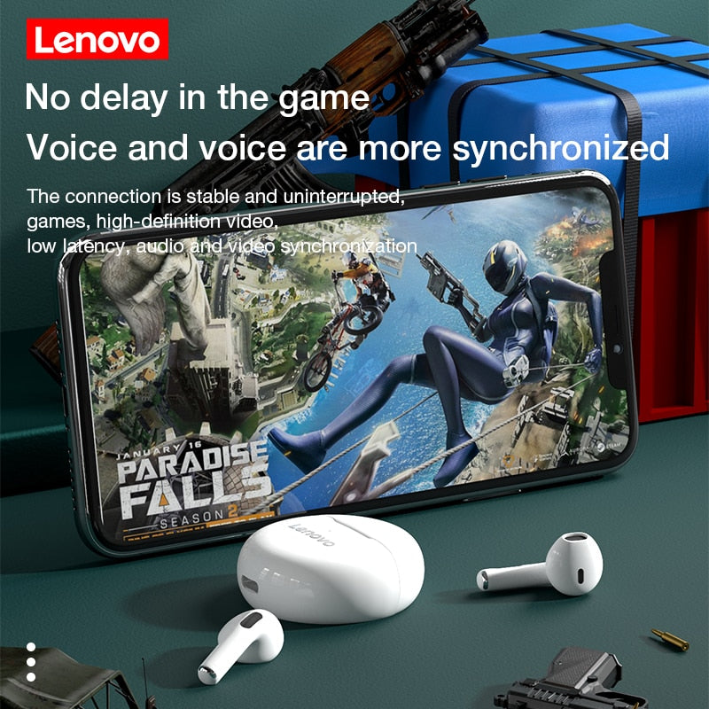 Lenovo LivePods HT38 TWS Bluetooth Earphone Mini Wireless Earbuds with Mic for iPhone Xiaomi Sport Waterproof 9D Stere Headphone