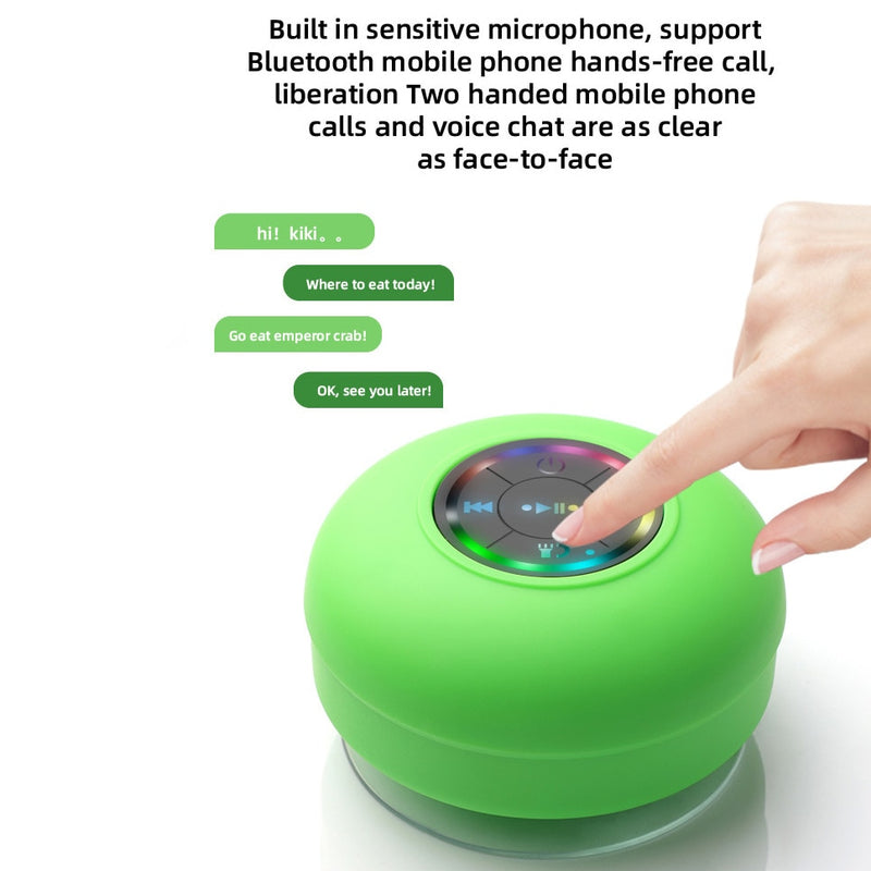 Mini Bluetooth Speaker Waterproof Bathroom Audio Wireless Shower Speakers RGB Light for Phone Soundbar Hand Free Car Loudspeaker